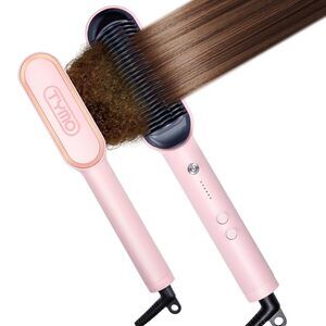 Ring Hair Straightener Brush – Hair Straightening Iron with Built-in Comb